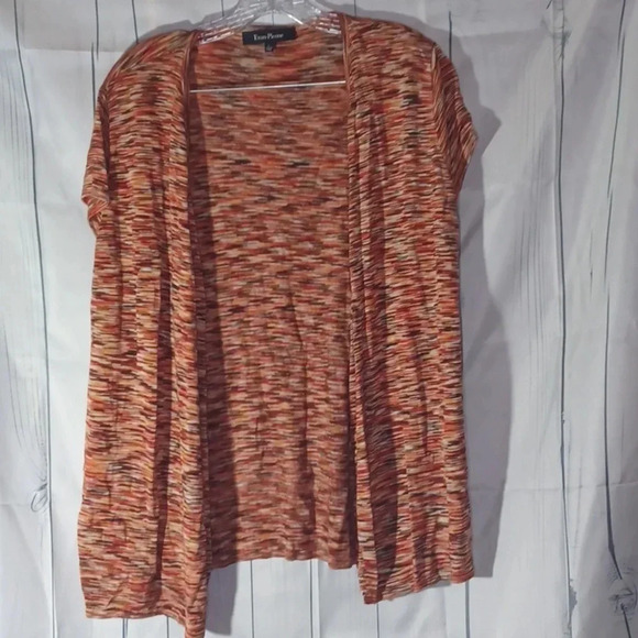 Evan-Picone short sleeve open front Cardigan sweater - Picture 1 of 6
